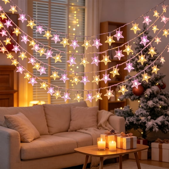 Byndra Christmas Indoor String Lights, 10FT 20 LED Bulb Light with Festive Theme Design and Classic Style, Hanging Decor for Holiday, Room, Porch, Mantel, Party Ambiance