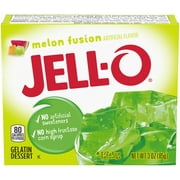 Angle View: Jell-O Melon Fusion Gelatin Dessert Mix, 3 oz Box