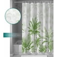 thumbnail image 3 of Shower Curtain Waterproof Shower Curtain for Bathroom,Bathtub,Shower, Tropical Plants Green Palm Leaves Summer Shower Curtain Set with Hooks for Home Decoration 72x72 Inch, 3 of 6