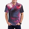 thumbnail image 1 of Fotbe Astronaut Riding Fiery Horse Camiseta Polo de Golf para Hombre con Estampado – Camisa Deportiva Transpirable con Cuello Abotonado-Small, 1 of 6