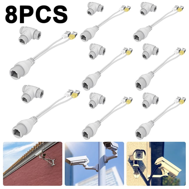 Conector Cable Cámara POE 2 en 1 Divisor RJ45 para Instalación IP