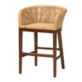 thumbnail image 4 of bali & pari Papua Rattan and Acacia Wood BOHO Counter Stool, Natural Brown, 4 of 9