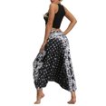 thumbnail image 6 of XIAOFFENN Wide Leg Yoga Pants For Women, Womens Baggy Harem Pant Elastic Waist Drop Crotch Pant Lightweight Cotton Casual Wide Leg Beach Yoga Pants Black Free Size, 6 of 7
