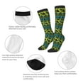 thumbnail image 2 of Bixox Teal Vintage Corn Pattern Patterned Men's and Women's Knee Socks High Socks Outdoor Sports Socks, 2 of 5