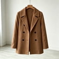 thumbnail image 3 of Riecok Trench Coats for Girls Long Sleeve Button down Jackets Lapel Collar Overcoat Warm Casual Winter Outerwear with Pocket 150, 3 of 7