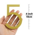 thumbnail image 3 of HASWARE 4 inch (10 cm) Floating House Number Apartment Door Numbers Mailbox Address Sign, Aluminum Alloy (#5, Golden), 3 of 3