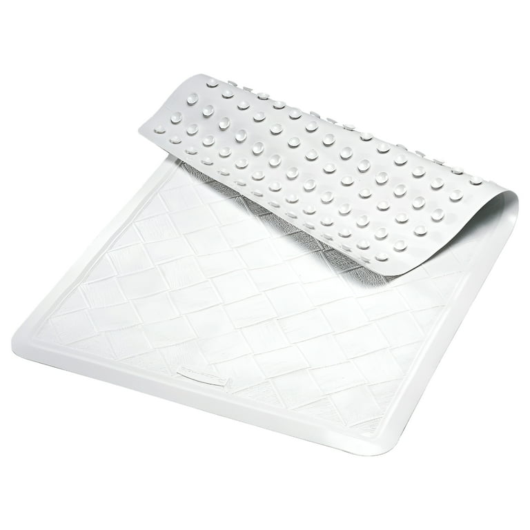 Rubbermaid Bath Mat, 22-1/2 in L, 14 in W, Vinyl, White