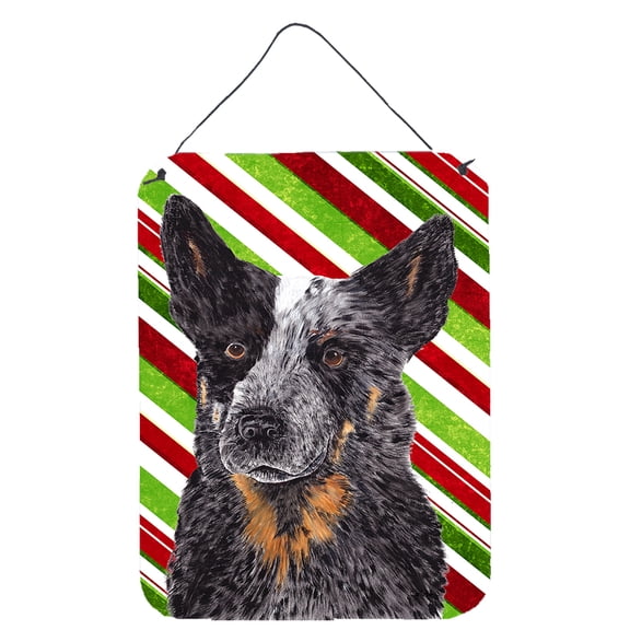 Australian Cattle Dog Candy Cane Holiday Christmas Wall or Door Hanging Prints