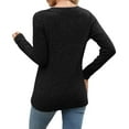thumbnail image 5 of PUMISAS Fall Sweaters For Wowen Long Sleeve Solid Color Sweater Shirt Pullover V-Neck Blouse Casual Loose Pullover Tops With Buttons, 5 of 9