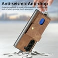 thumbnail image 2 of Allytechgroup Wallet Case for Samsung Galaxy Z Fold 6, Retro PU Leather Cards Slots Kickstand Detachable Hand Wrist Phone Case for Galaxy Z Fold 6, Brown, 2 of 7