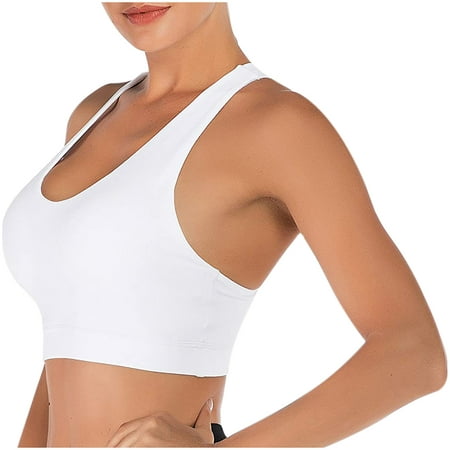 

Sports Bras for Women Padded Longline High Impact Seamless Support Criss Cross Back Workout Gym Fitness Crop Tops Ladies Clothes