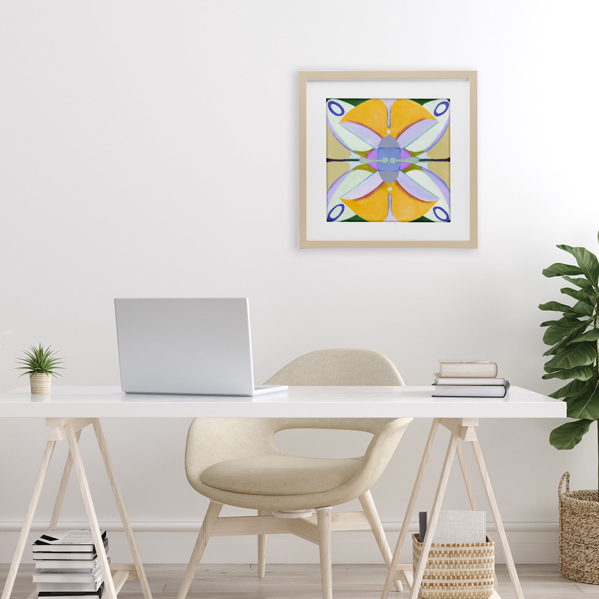 Stupell Industries Warm Revival Kaleidoscope Birch Framed Print Under Glass, design by Melissa Wang