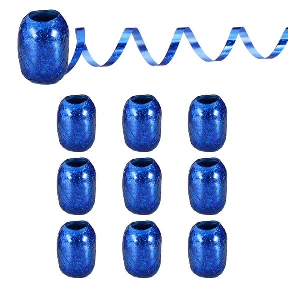 Uxcell 1/5" Wide 11yard Crimped Curling Ribbon, 10 Rolls Shiny Balloon String, Blue