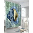 thumbnail image 3 of Fsddascl Coastal Ocean Shower Curtain Set - 54" x 78" Washable Bathtub Curtain with 12 Hooks, Summer Floral Stripe Ombre Fish Coral Waterproof Fabric Stall Shower Curtains for Bathroom/Bathtub, 3 of 6