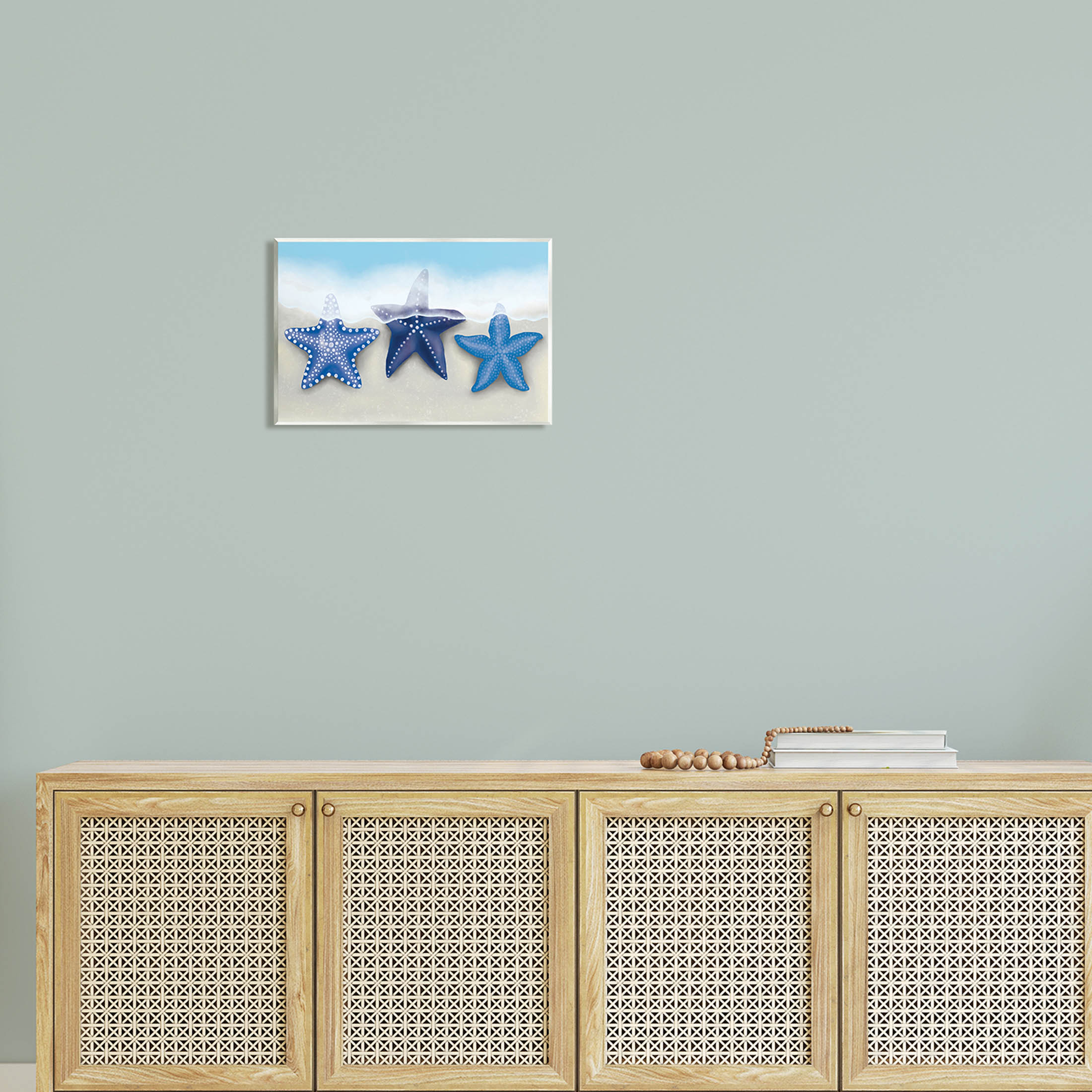 Mixed Blue Starfish Shoreline Animals & Insects Graphic Art Unframed Art Print Wall Art