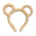 thumbnail image 3 of Opvise Women Winter Thick Plush Headband Round Bear Ears Makeup Hair Hoop Elastic Candy Color Headgear Hair Accessories Khaki, 3 of 8