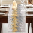 thumbnail image 3 of Table Runners 70 Inches Long Dress Scarves, Yellow Grey Abstract Farmhouse Coffee/Dining/Kitchen Table Decor, Holiday Table Runner, Gradient Geometric Graffiti Modern Art 13x70 Inch, 3 of 9