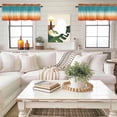 thumbnail image 4 of Bohemian Gradient Blue Valance Curtain Modern Minimalist Red Orange Ocean Beach Window Valances Rod Pocket Short Curtains Window Treatments for Kitchen Bedroom Bathroom Laundry 54" x 18", 4 of 9
