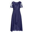 thumbnail image 4 of Robes Maxi Aguichant pour Femmes, Décontractées, à Manches Mi-Longues, d'Été, de Plage, Robe Soleil Hawaïenne, Coupe Évasée, Longue, 4 of 6