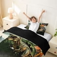 thumbnail image 3 of Metsweet Dino Tyrannosaurus Rex Twin Duvet Cover, Volcano Letter B Twin Bedding, Green Brown,Black Reversible,2pcs,1 Duvet Cover and 1 Pillowcase, 3 of 6