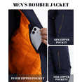 thumbnail image 4 of Zehisen Men's Jackets-Bomber Jacket Fall Winter Warm Windbreaker Full Zip Casual Windproof Outdoor Coats Navy S, 4 of 9