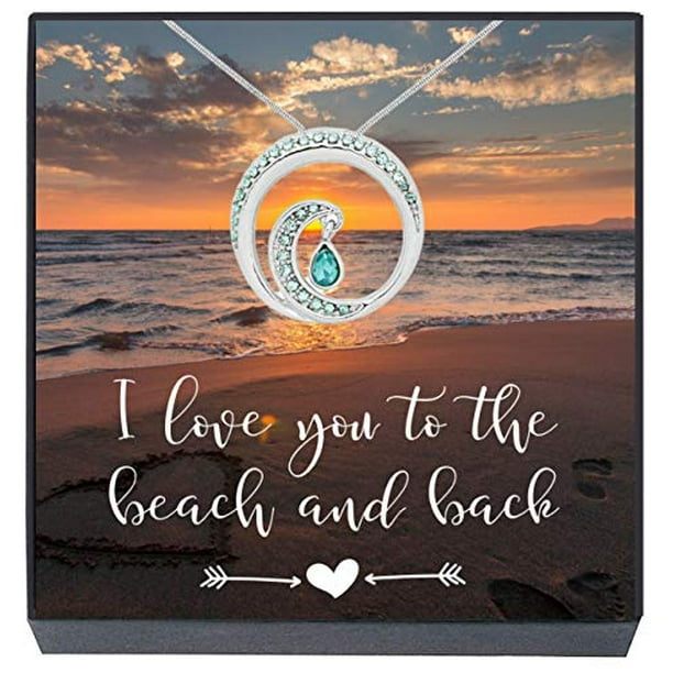 Happy Birthday Best Friend Beach Images I Love You To The Beach And Back" Ocean Wave Necklace Jewelry Gift For  Women, Teens, Best Friends, Girlfriend, Lover, Wife Present For Birthday,  Anniversary, Christmas Stocking Stuffer Message Card - Walmart.com