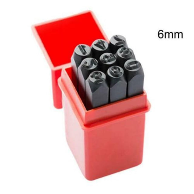 Numbers Stamp Craft Set Letters Punch Steel Metal Leather Tool Case