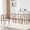 Brown*4, variant on JUFU Dining Chairs Set of 2, Y Back Dining Chairs with Linen Seat, Metal Frame Wishbone Style Kitchen Chairs, Mid Century Modern Accent Chairs for Dining Room