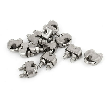 

12pcs Silver Tone 4.5mm 3/16 Wire Rope Fastener U Bolt Clamp Clip