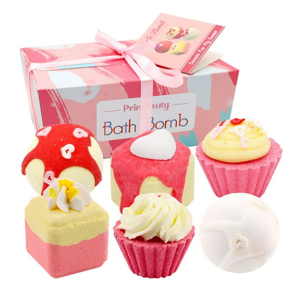 Amdohai 6PCS Bath Bombs Set Handmade Essential Oils Bubble Bath Bombs Spa Kit Fragrance Body Moisturizing Soap Bath