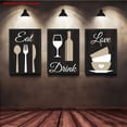 thumbnail image 4 of 2D Flat, 3pcs, 2D Frameless Canvas Wall Art, Classic Modern Minimalist Tableware and Dining Theme Decorative Paintings for Independence Day & Graduation Season Gifts, Country Wall Art, Kitchen Wall, 4 of 4