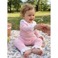 thumbnail image 4 of Cjfdfy Newborn Baby Girls Fall Outfit Lace Patchwork Ribbed Doll Collar Long Sleeve Romper And Elastic Lace Trim Pants Set Cute Solid Color Coming Home Fall Winter Outfit 0-12 Monthes, 4 of 9