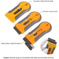 thumbnail image 2 of Juego de espátula de vidrio pequeña retráctil con mango de plástico naranja, herramientas de suministros de hardware, 10 cuchillas JM, 2 of 5