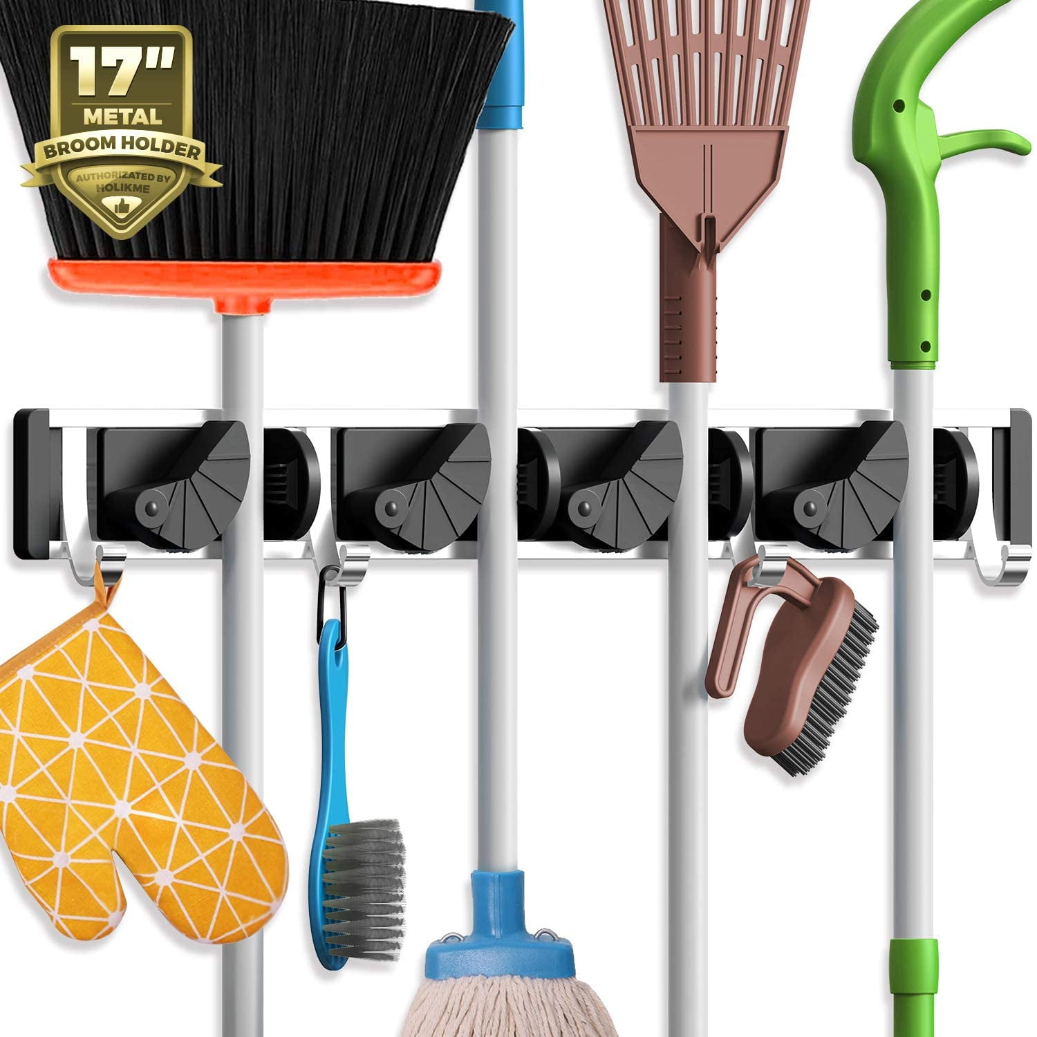 Broom MOP Holder Wall Mount Metal Tool Organizer Heavy Duty Storage 2packs for sale online 