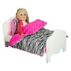 Olivia's Little World - Little Princess 18" Doll Single Bed & Bedding Set - Zebra Prints