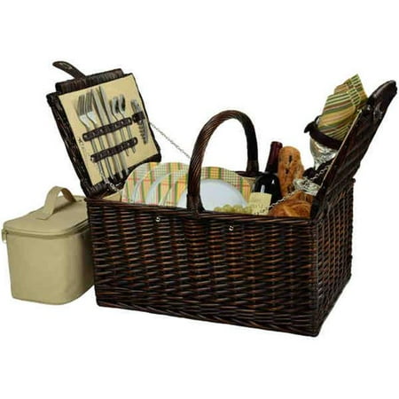 

Buckingham Picnic Basket for 4-Brown Wicker-Hamptons