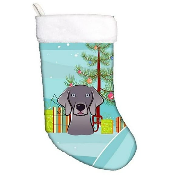 Christmas Tree & Weimaraner Christmas Stocking
