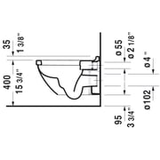 Duravit 2225090092 Starck 3 1.6 GPF Wall Mount Toilet, White