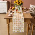 thumbnail image 2 of Spring White Daisy Table Runner 72 Inches, Farmhouse Floral Orange Buffalo Plaid Bed Runner Dresser Scarves Tabletop for Indoor Outdoor Parties/Ceremony/Banquet, 16" x 72", 2 of 9