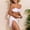 Style1-White womens swimsuits, variant on Women Solid Backless Bikini Bandage Two-Pieces Swimwear Swimsuit Beachwear Set White L