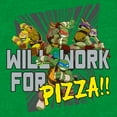 thumbnail image 2 of Men's Teenage Mutant Ninja Turtles Will Work for Pizza! Graphic Tee Kelly Heather Medium, 2 of 3