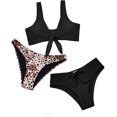 thumbnail image 1 of Bikini de Cintura Alta con Nudo Delantero para Mujer,Traje de baño de Tres Piezas Negro - Three Pieces G Negro - Three Pieces G Xishao ropa, 1 of 2