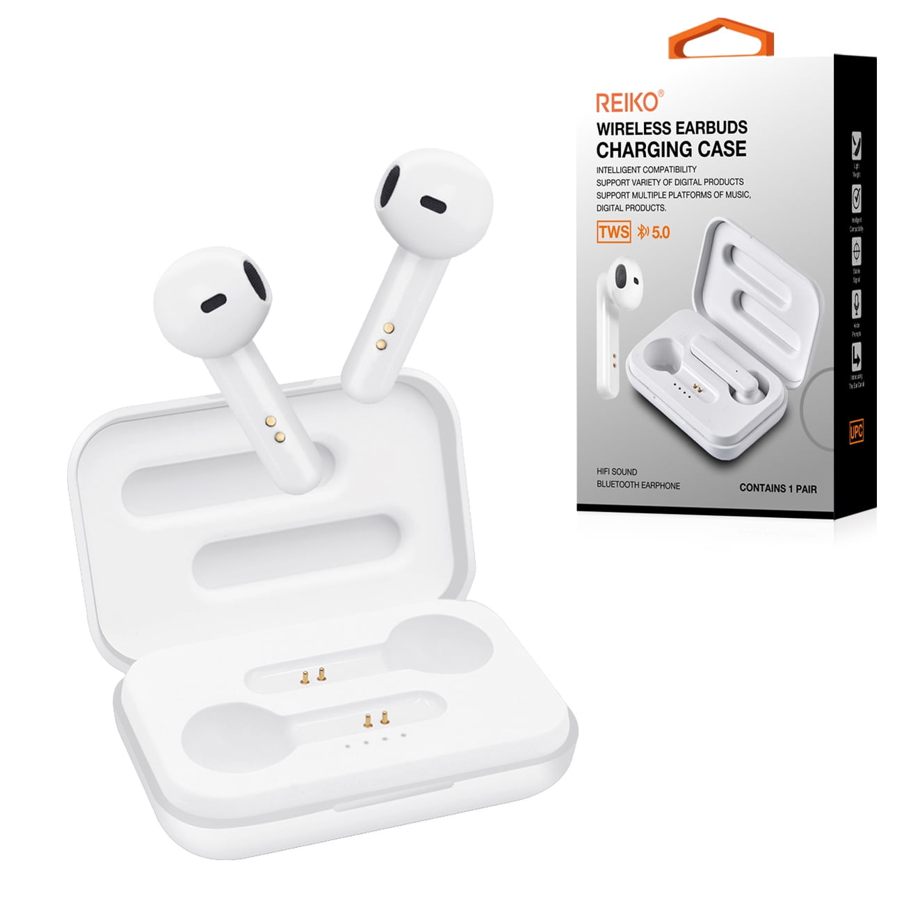 vejkryds nødvendig shuffle TWS Wireless Bluetooth 5.0 Earbuds with Charging Case for Samsung Galaxy S9,  in-Ear Earphones Headset with Mic and Touch Control - White - Walmart.com