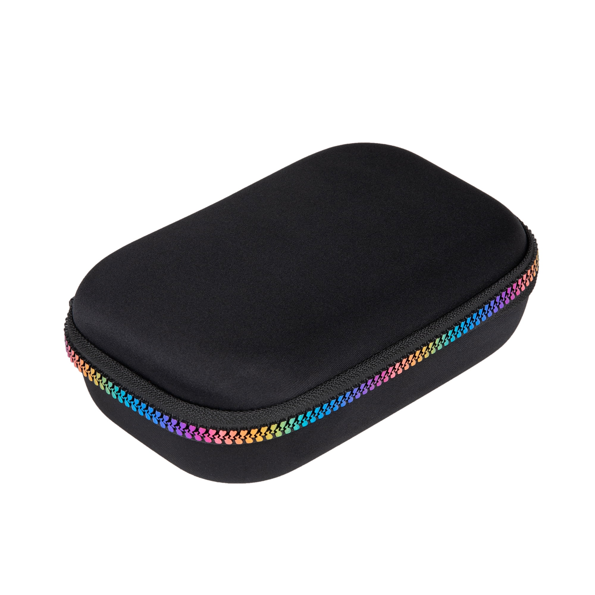 ZIPIT Colorz Pencil Box for Girls & Boys, Holds Up to 60 Pens, Sturdy Storage Container for School and Office Supplies, Secure Zipper Closure (Black & Rainbow)