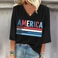thumbnail image 4 of Ruyang 4Th of July Shirts Women's Independence Day Oversized T Shirts V Neck Tees Half Sleeve Comfy Cozy Cotton Tunic Tops, 4 of 4