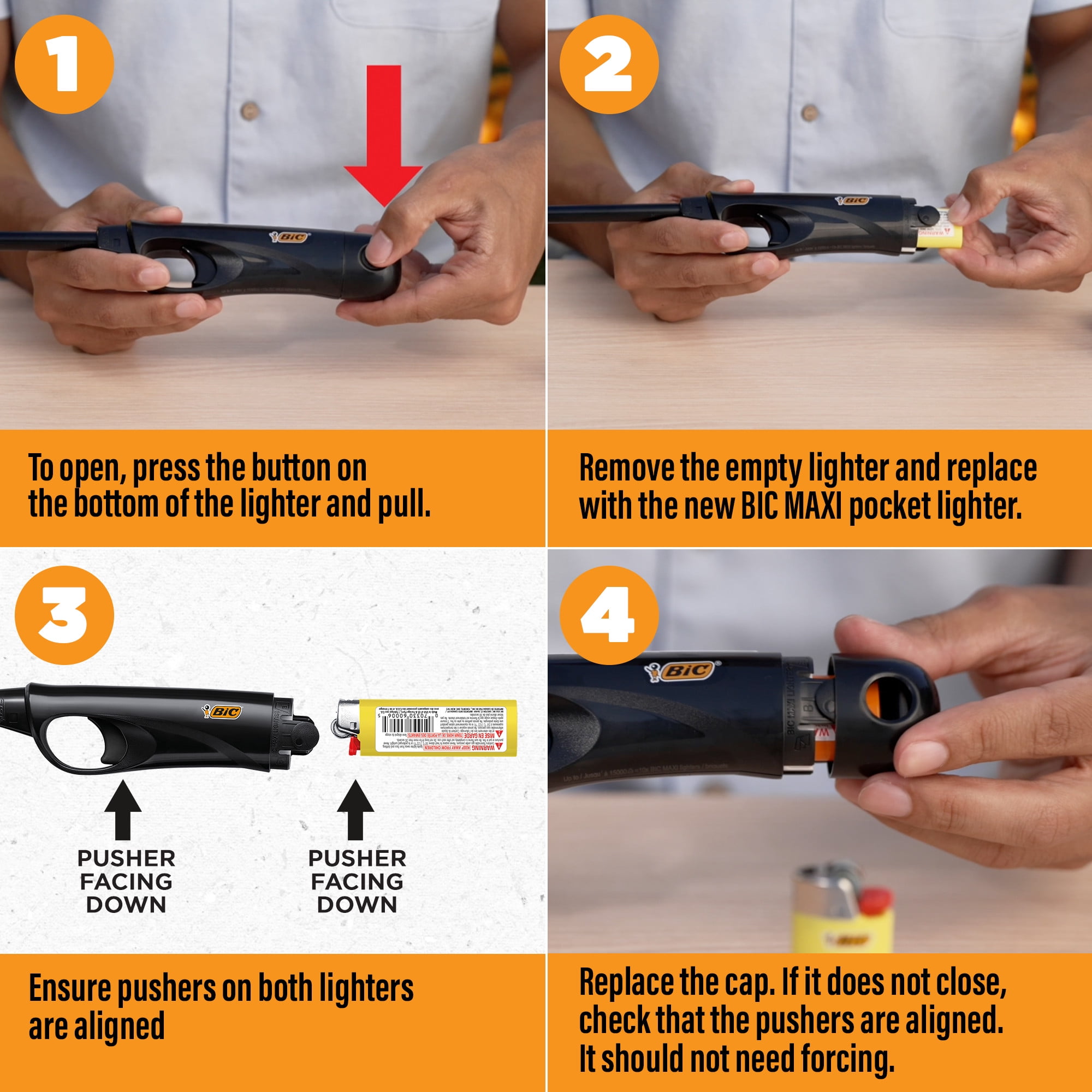 BIC EZ LOAD Lighter, Reloadable Multi Purpose Lighter, 10-Pack Starter Kit (Colors May Vary)