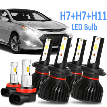 H7 High&Low Beam for Hyundai Sonata 2011 2012 2013 2014 2.0L 2.4L LED Headlights H11 Fog Lighs 6pack