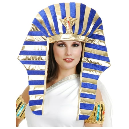 Gold And Royal Blue King Tut Pharaoh Egyptian Costume Headpiece Set 40 w