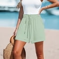 thumbnail image 5 of ClodeEU Women's Drawstring Waist Shorts with Pockets,Casual Comfort Summer Bottoms Green,Womens Plus M, 5 of 9