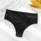 thumbnail image 2 of Tangas de mujer T Back Bragas de algodón de cintura baja Ropa interior sexy elástica sin costuras de color sólido, Negro, M / L Inevent AP001138-01B, 2 of 7